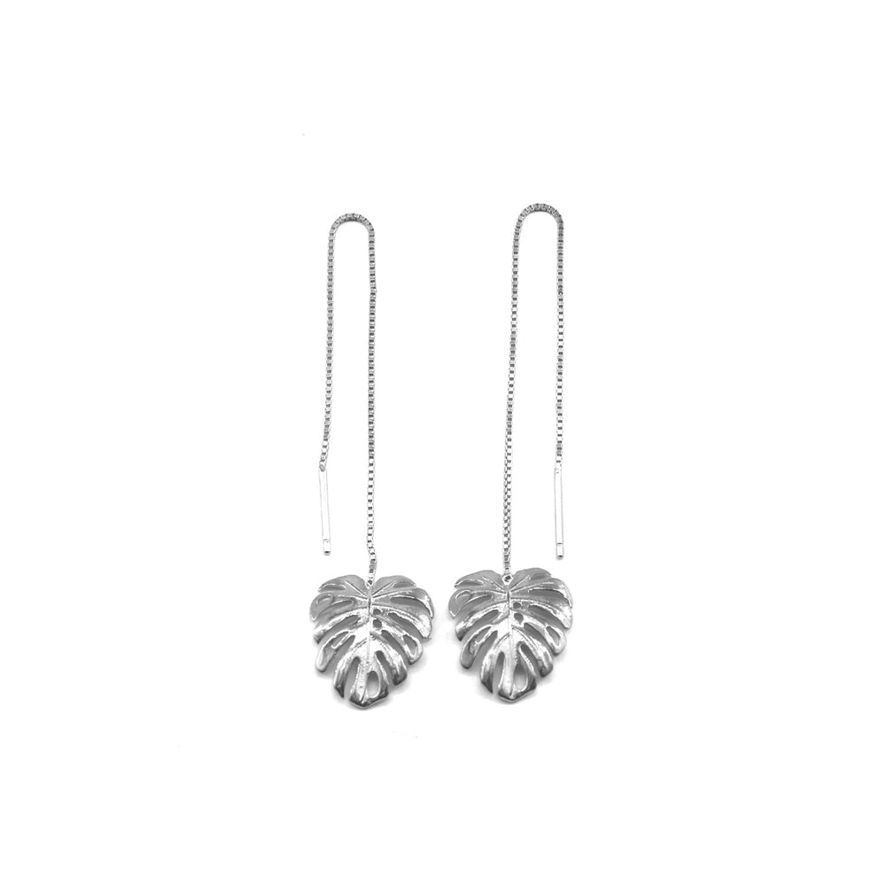 Plantito&Plantita Monstera Threaded 925 Sterling Silver Earrings Philippines | Silverworks