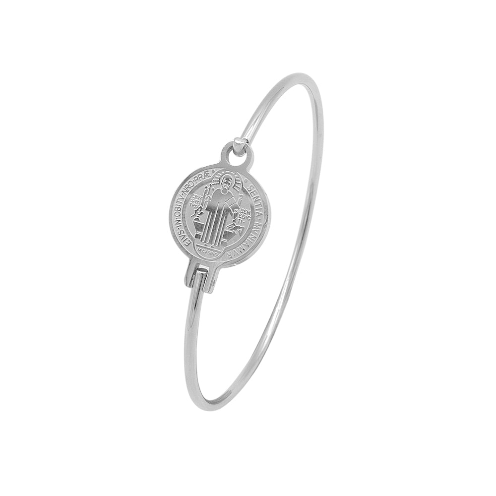 45mm Saint Benedict Bangle 925 Sterling Silver Philippines | Silverworks