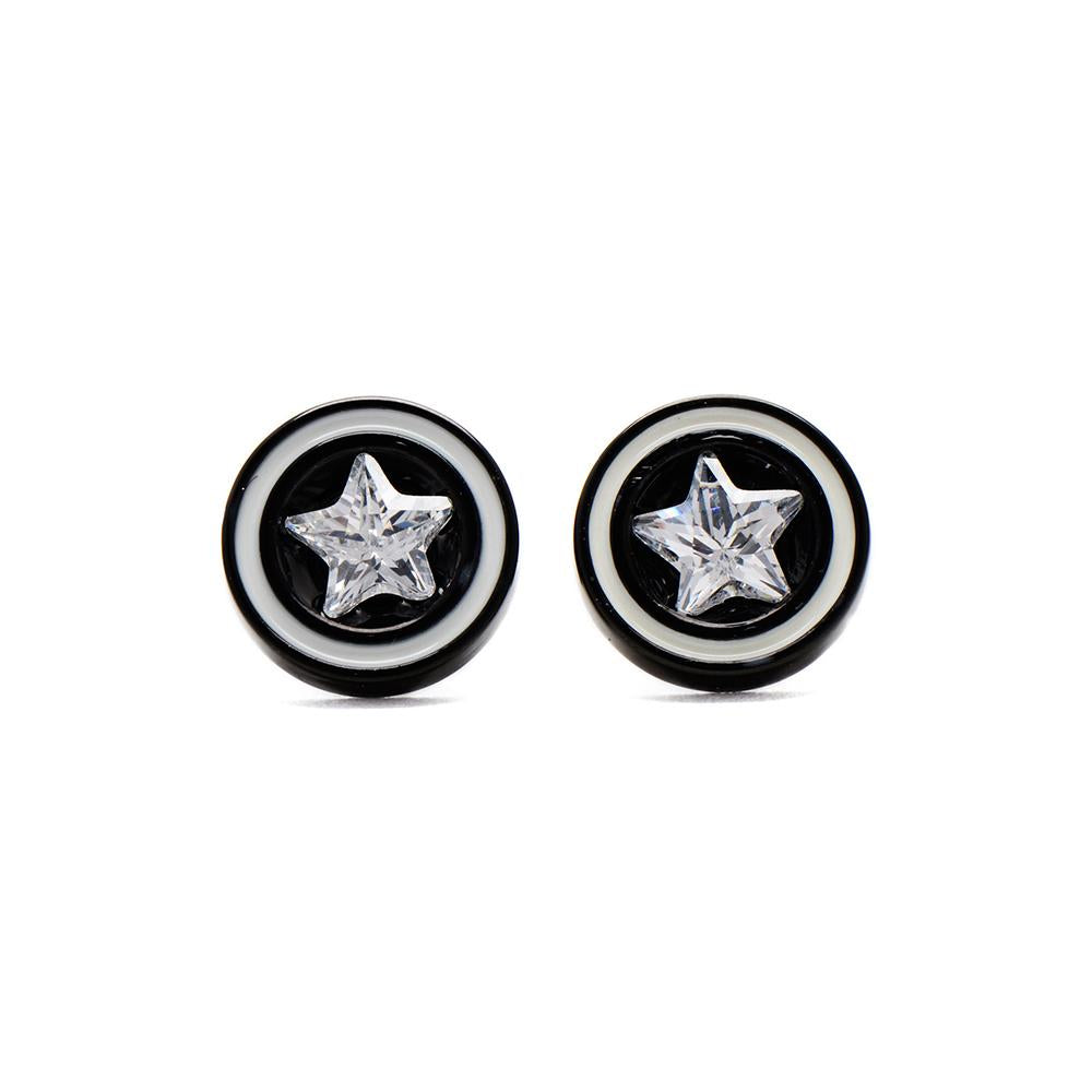 Lisa Star Faux Tunnel Stainless Steel Earrings | SilverWorks