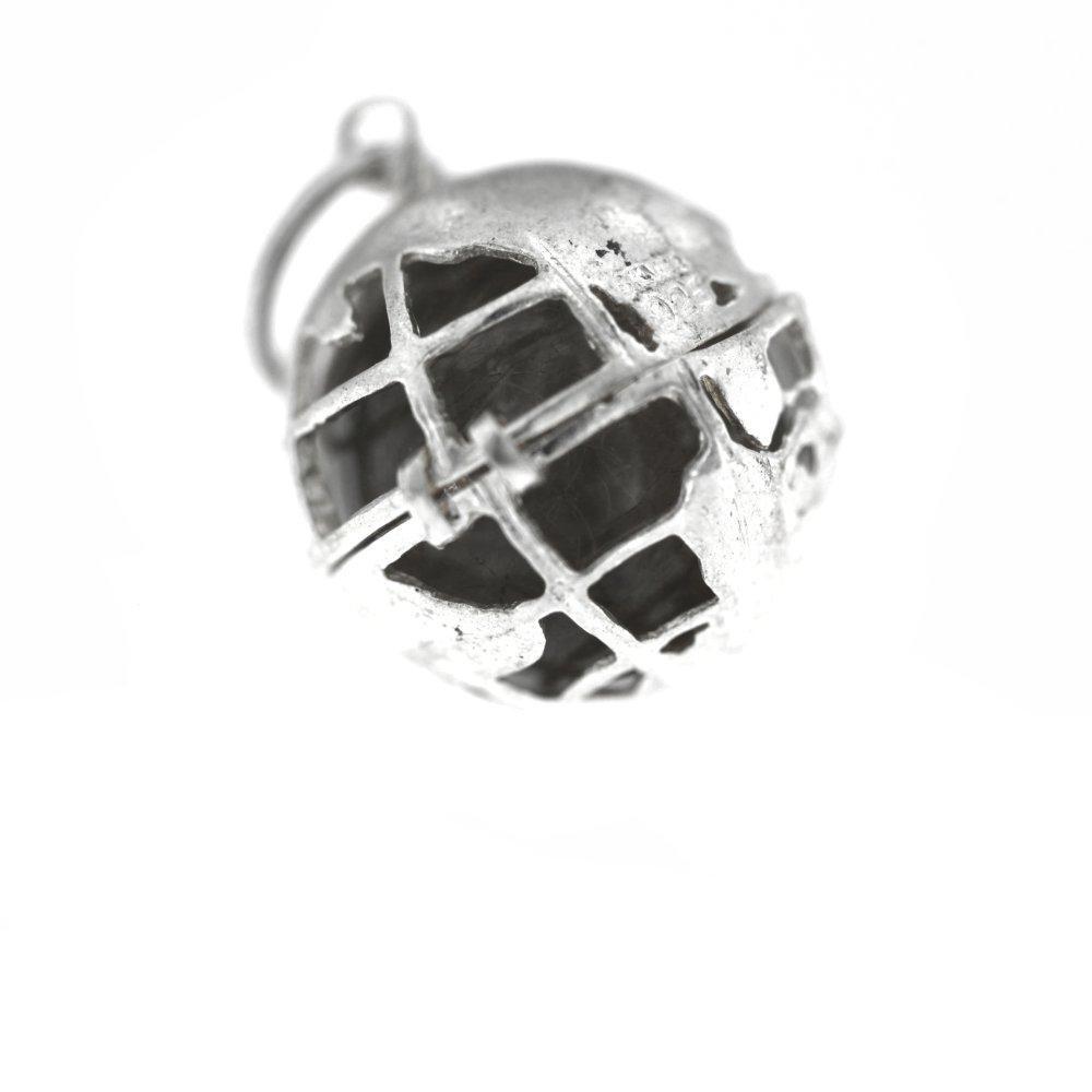 Emmet Globe with Crystal Ball 925 Sterling Silver Pendant | SilverWorks